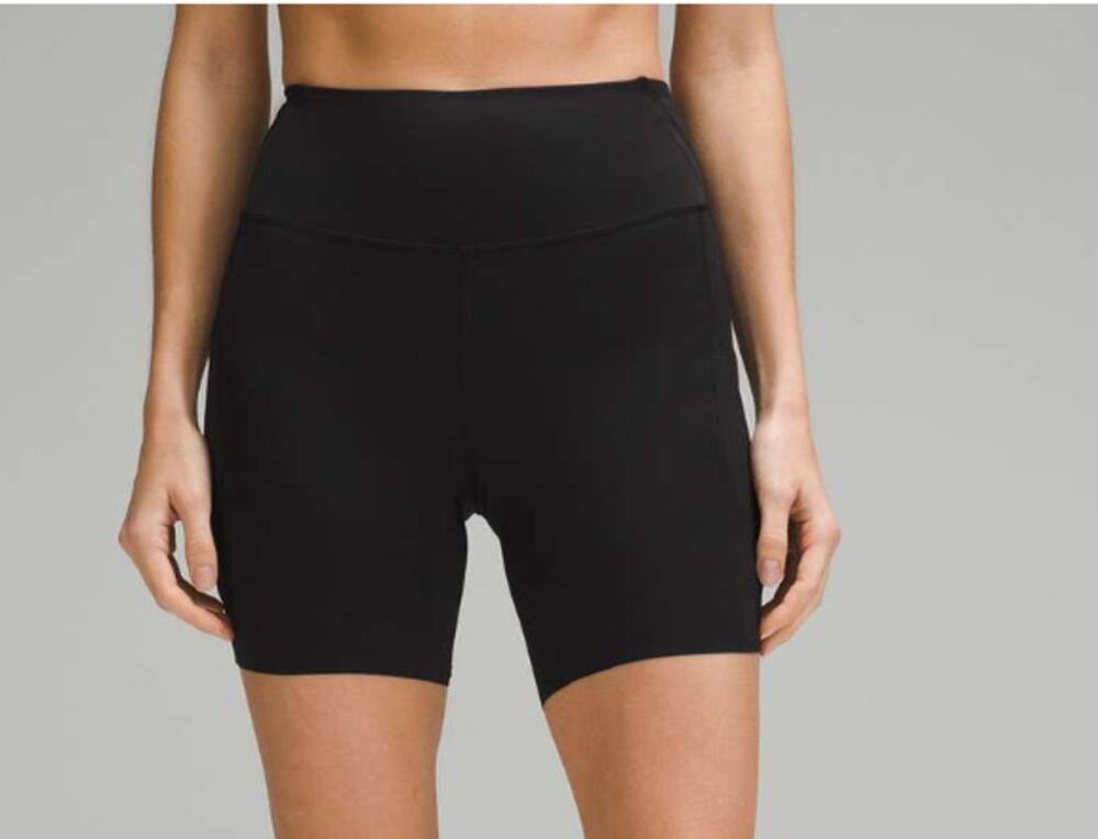 Lululemon Fast and Free High-Rise Bike Shorts 6" With Pockets Black 4